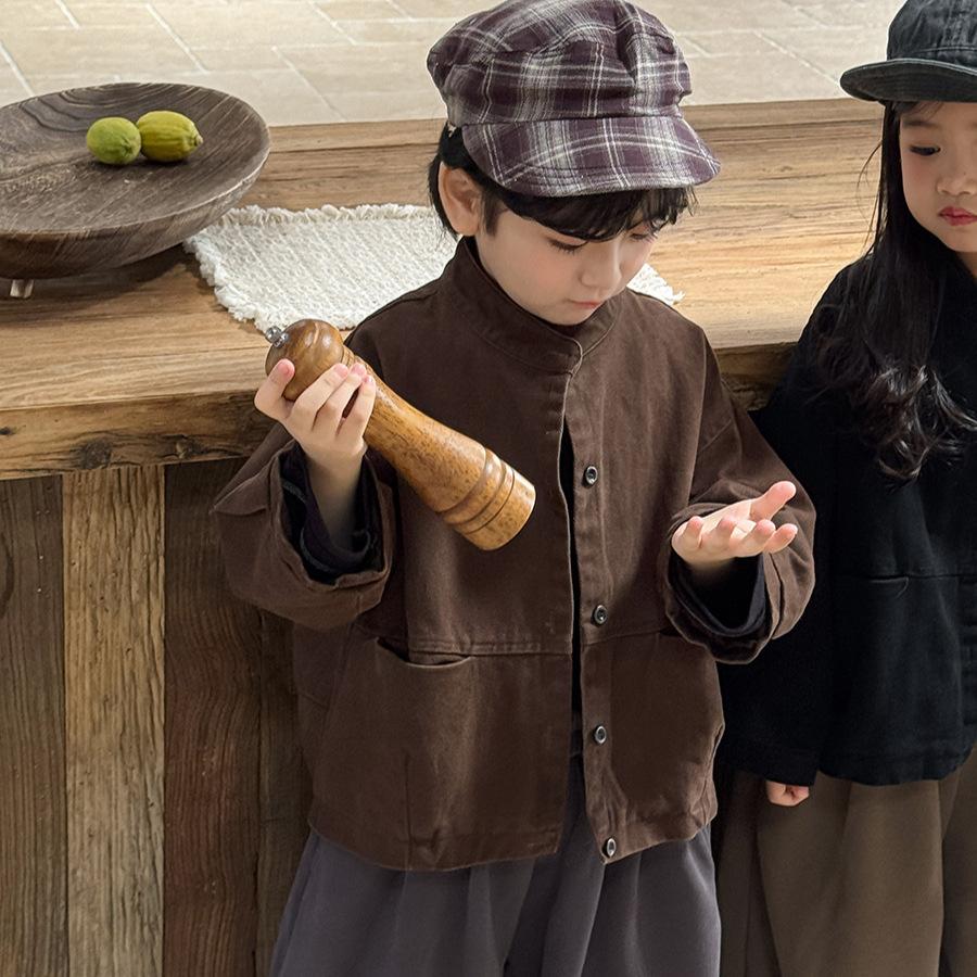 Jia Ye Children's Products 2026 New Autumn Collection All-Cotton Cardigan Jacket for Boys and Girls, Loose and Stylish Jacket Top