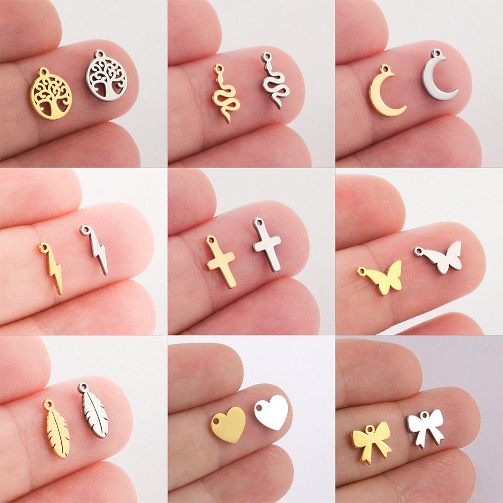 Stainless steel pendant for jewelry making moon star lightning DIY pendant for earrings necklace bracelet