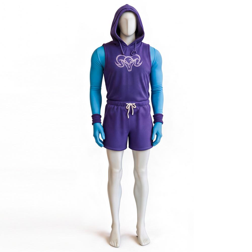 New Skeleton King cosplay costume Skeletor purple tracksuit space giant He-Man cosplay character
