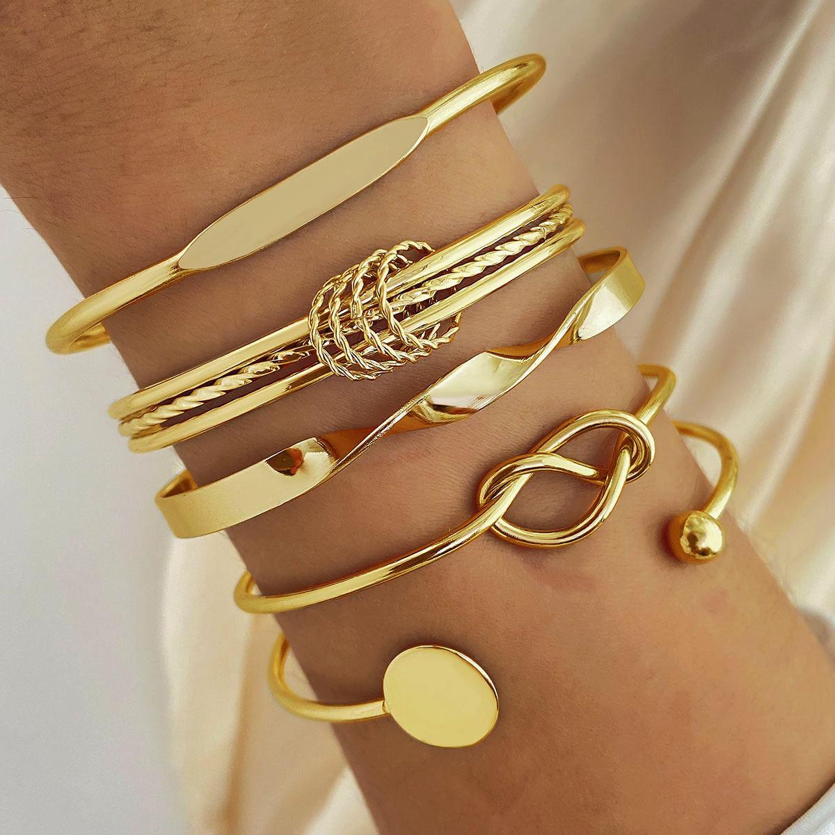 Europe and the United States cross-border retro simple chain bracelet fashion mix and match opening bracelet jewelry stacked wind combination wholesale
