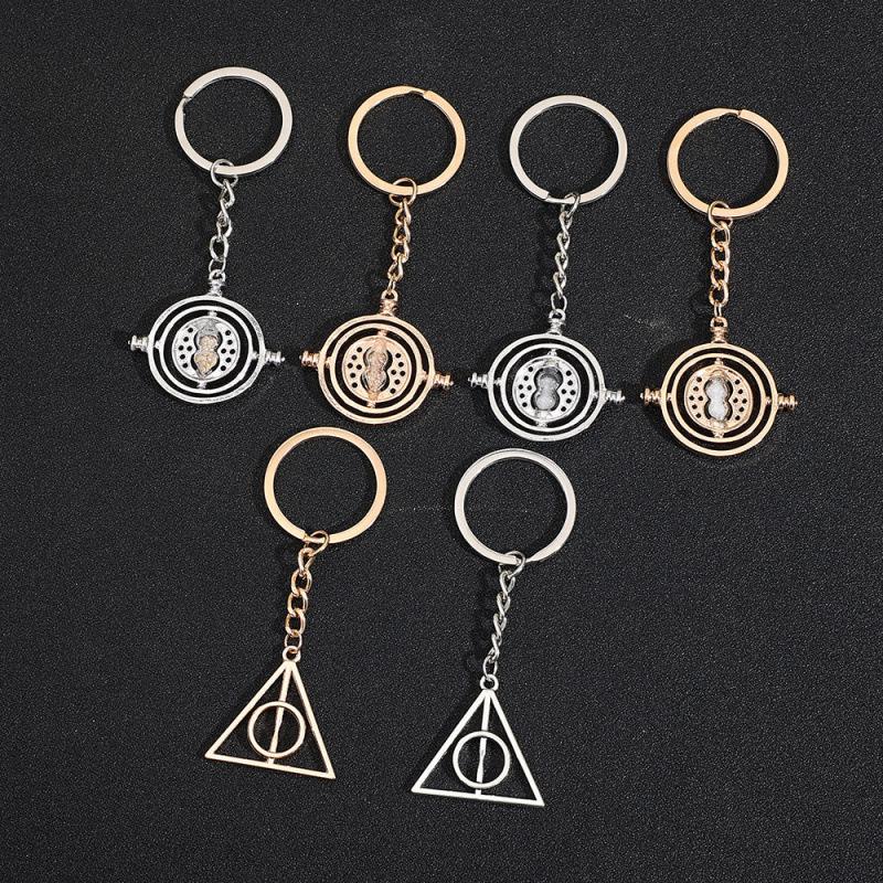 Cross-Border Creative Jewelry Metal Keychain Hourglass Alloy Keychain Time Converter Key Pendant