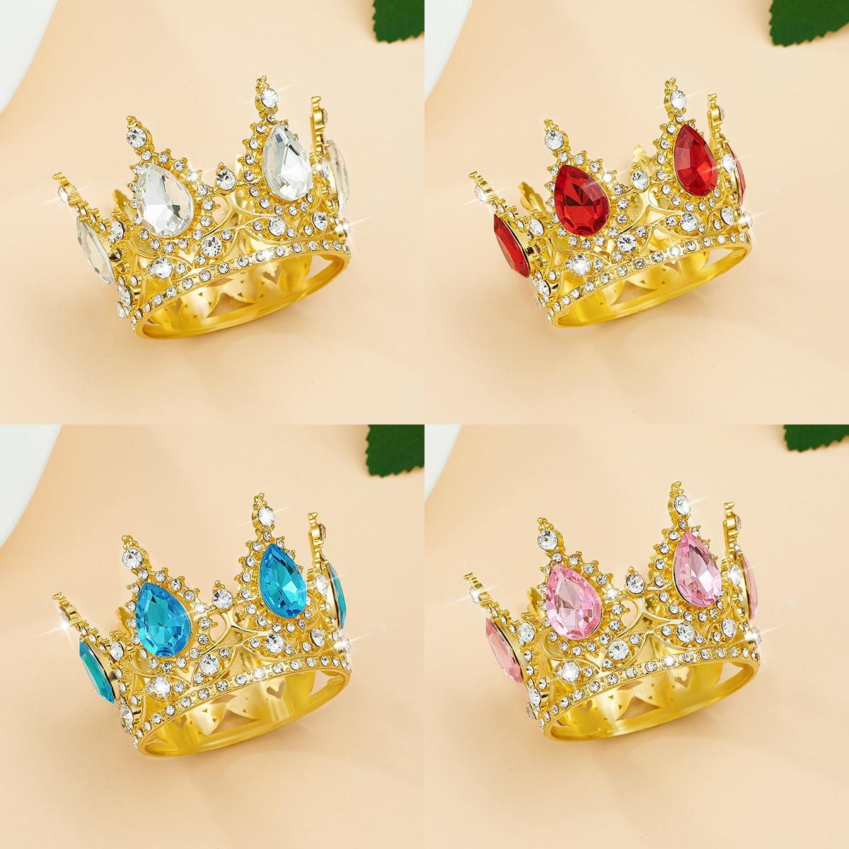 Xinjiang Little Lamb Round Crown Accessories Birthday Cake Flower Decoration Alloy Rhinestone Crown Ornament Children's Crown