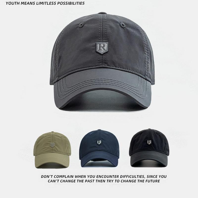 Spring and Summer Outdoor Quick-Dry Hat, Large Head Circumference Baseball Cap, Fishing Sports Mountaineering Cap, Men's Fashionable Korean Style Versatile Cap