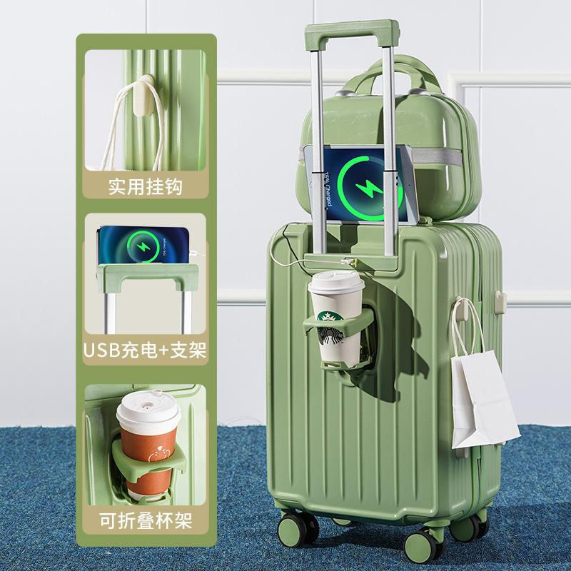 2024 new suitcase multifunctional suitcase buy large send small rechargeable trolley case universal wheel password box wholesale