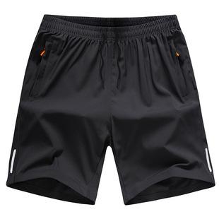 Men's Summer Ice Silk Sports Quick-Dry Shorts, Loose-Fitting 5-Point Shorts for Outdoor Wear, Beach Casual Mid-Length Shorts Wholesale