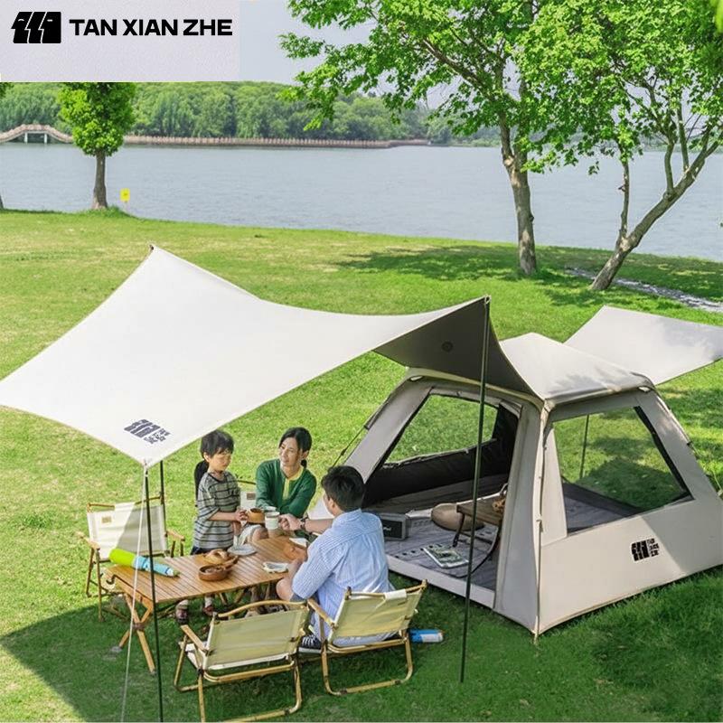 Explorer Tent Outdoor Camping Overnight Portable Folding Sky Curtain 2-in -1 Camping Full Set Fully Automatic