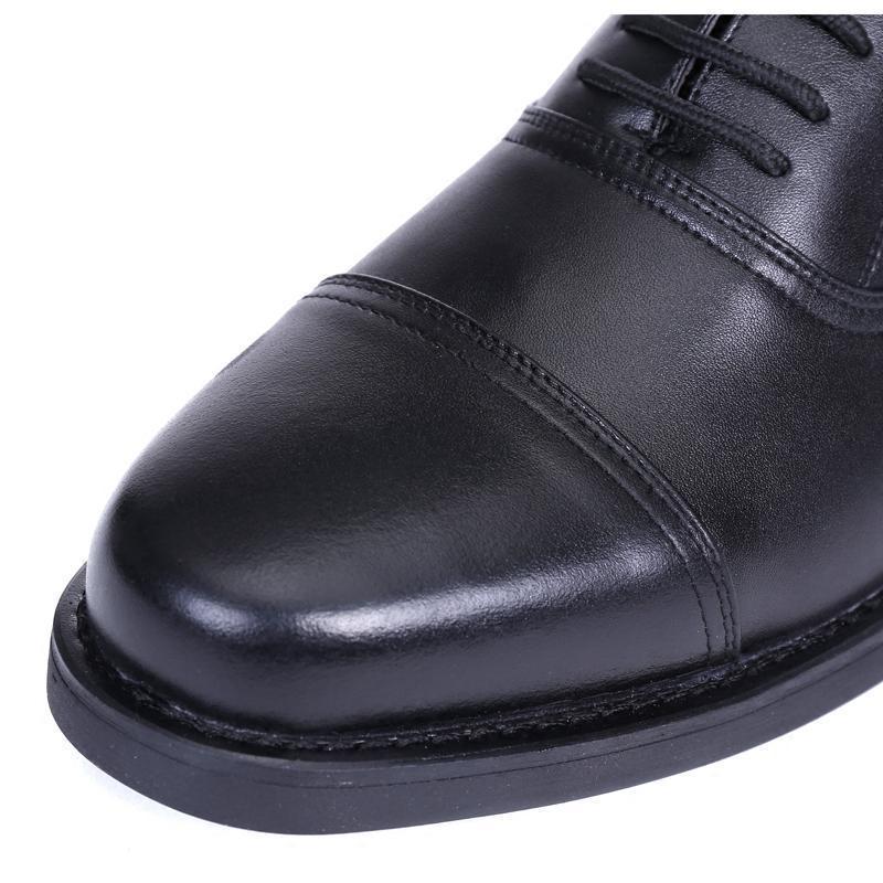 Simple Leg Three-joint Leather Shoes Cowhide Lace-up Business Three-section Dress Security Work Shoes Three-pointed Leather Shoes