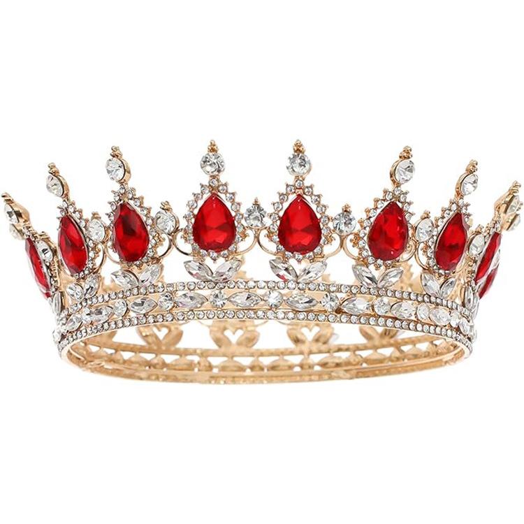 Baroque round crown alloy headdress bridal wedding accessories birthday adult ceremony round crown