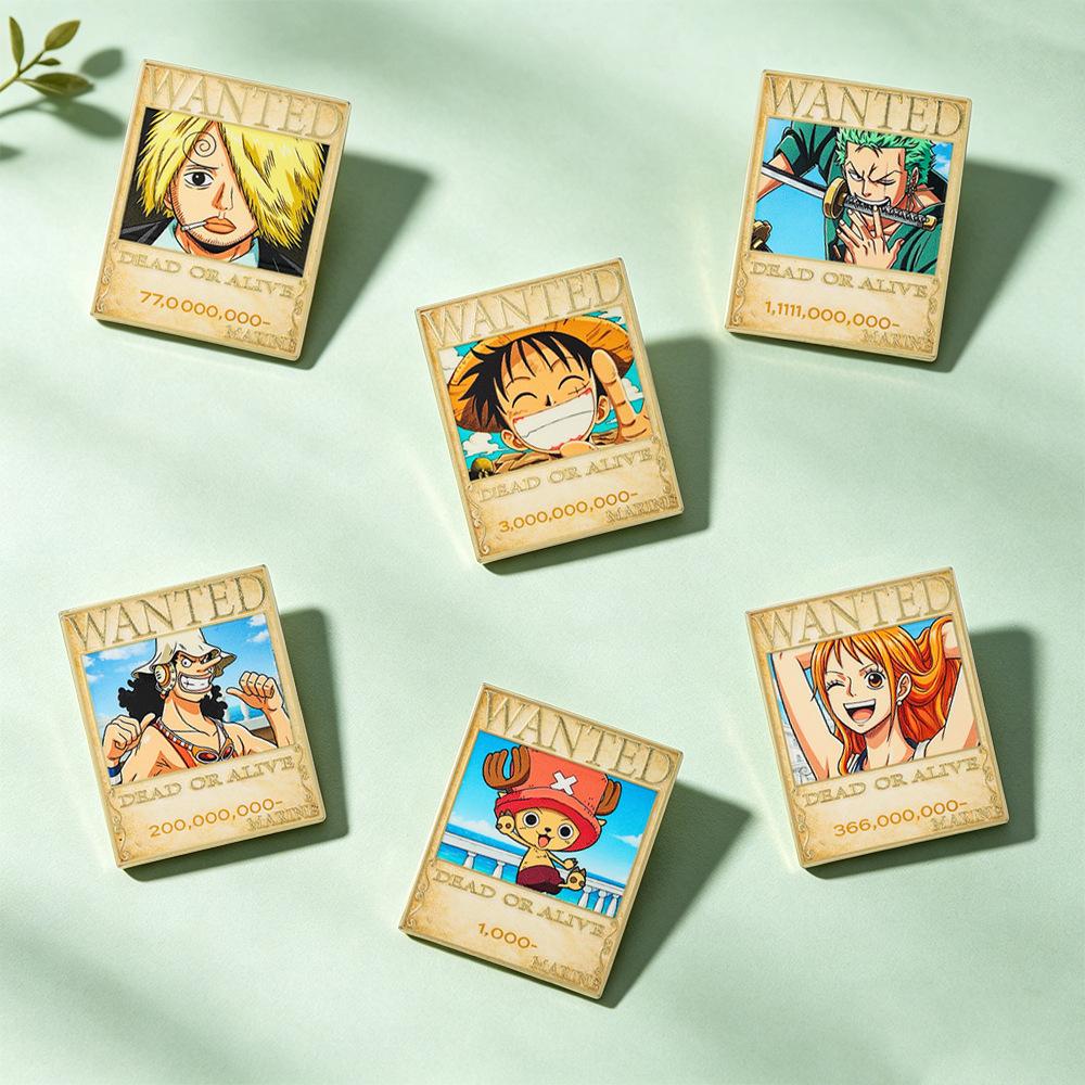 One Piece Bounty Order Brooch Straw Hat Pirates Character Metal Badge Anime Peripheral Bag Accessories Wholesale
