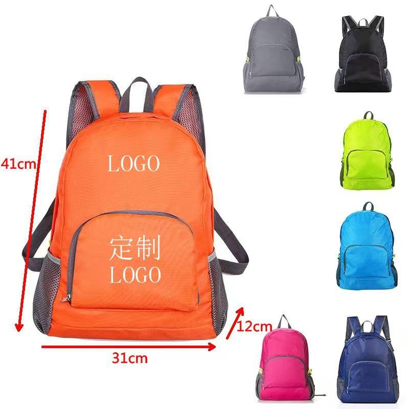 New lightweight foldable backpack, suitable for sales promotions and advertising gifts, can be customized with logo, student backpack customization available