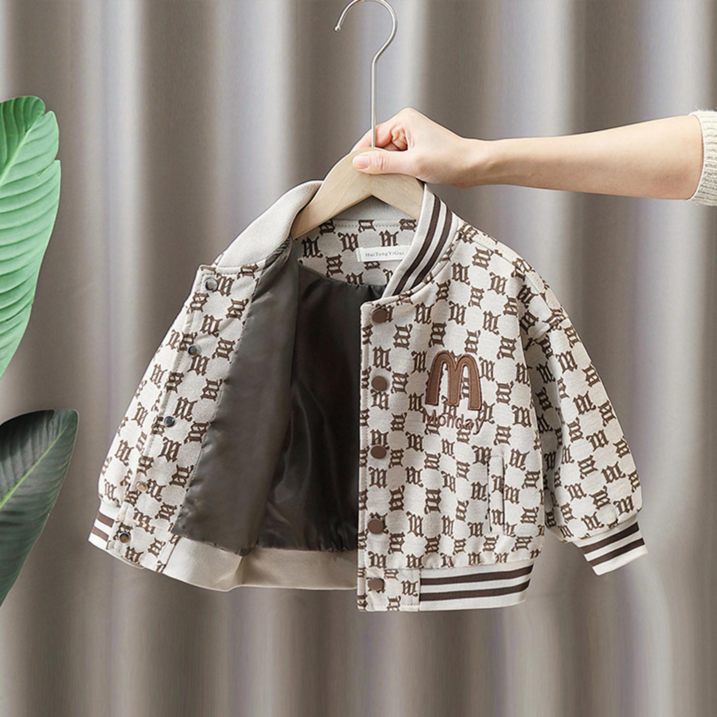 1613 Children's Spring Jacket New Style Baby Spring and Autumn Fashionable Baseball Jacket Cool and Stylish Boys' Korean Style Jacket Top for Spring