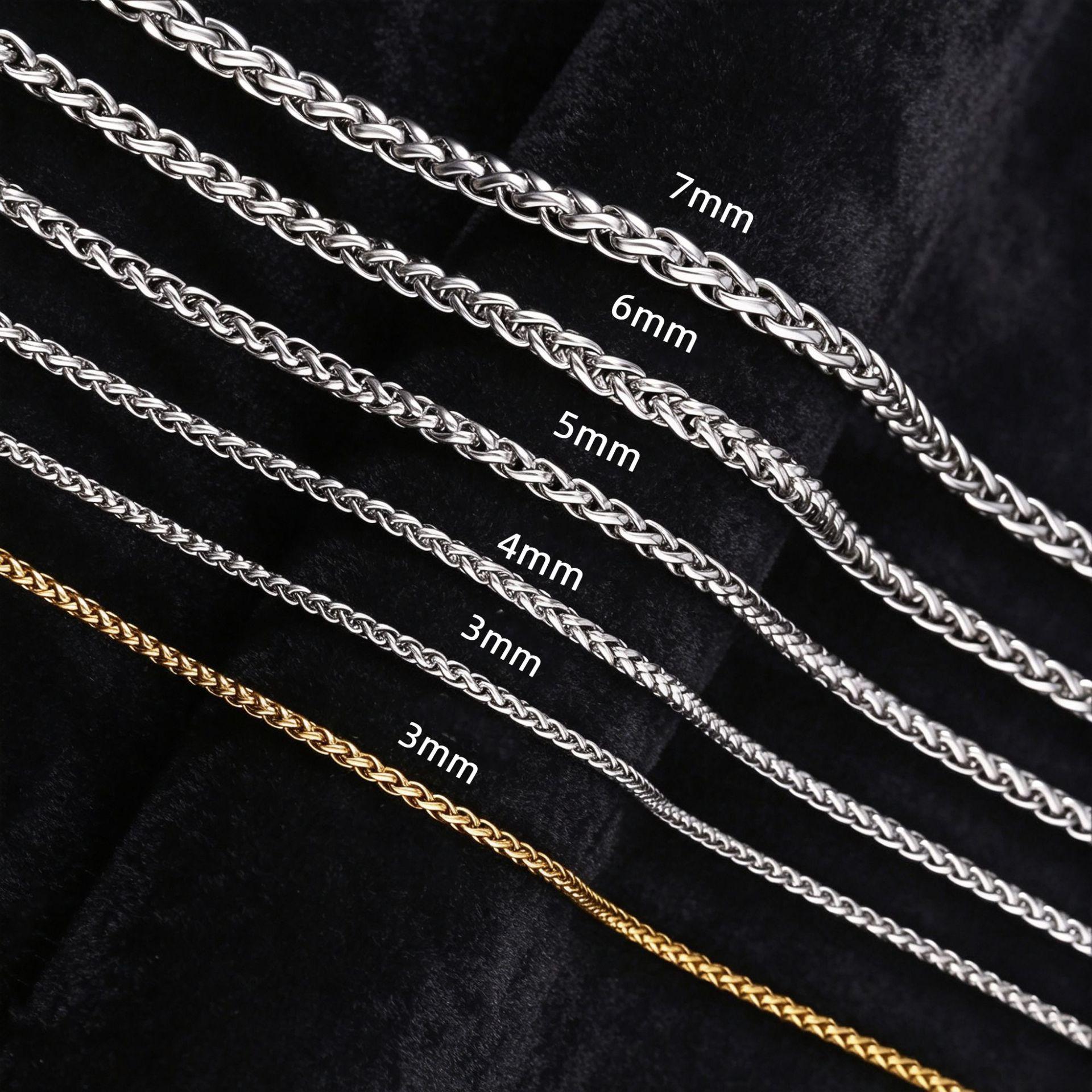 Stainless steel necklace, dragon bone chain, titanium steel necklace, cross-border men's sweater chain, versatile flower basket chain, bracelet accessory chain
