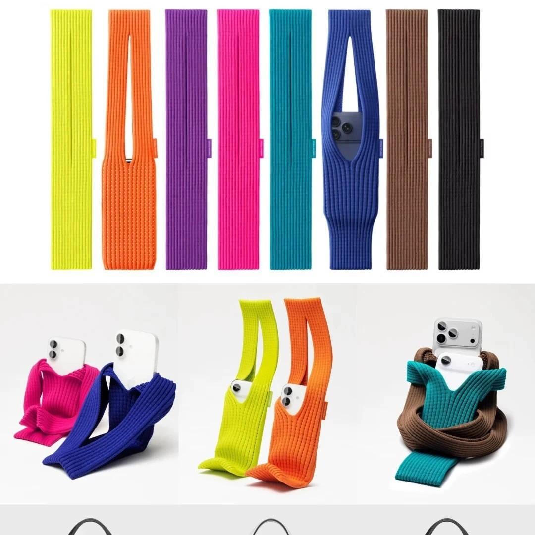 Manufacturer of Knitted Bags, Short Style 40cm, Fashionable Trendy Accessories, One-Piece Dropshipping, High-End Niche Phone Pouch Protective Case