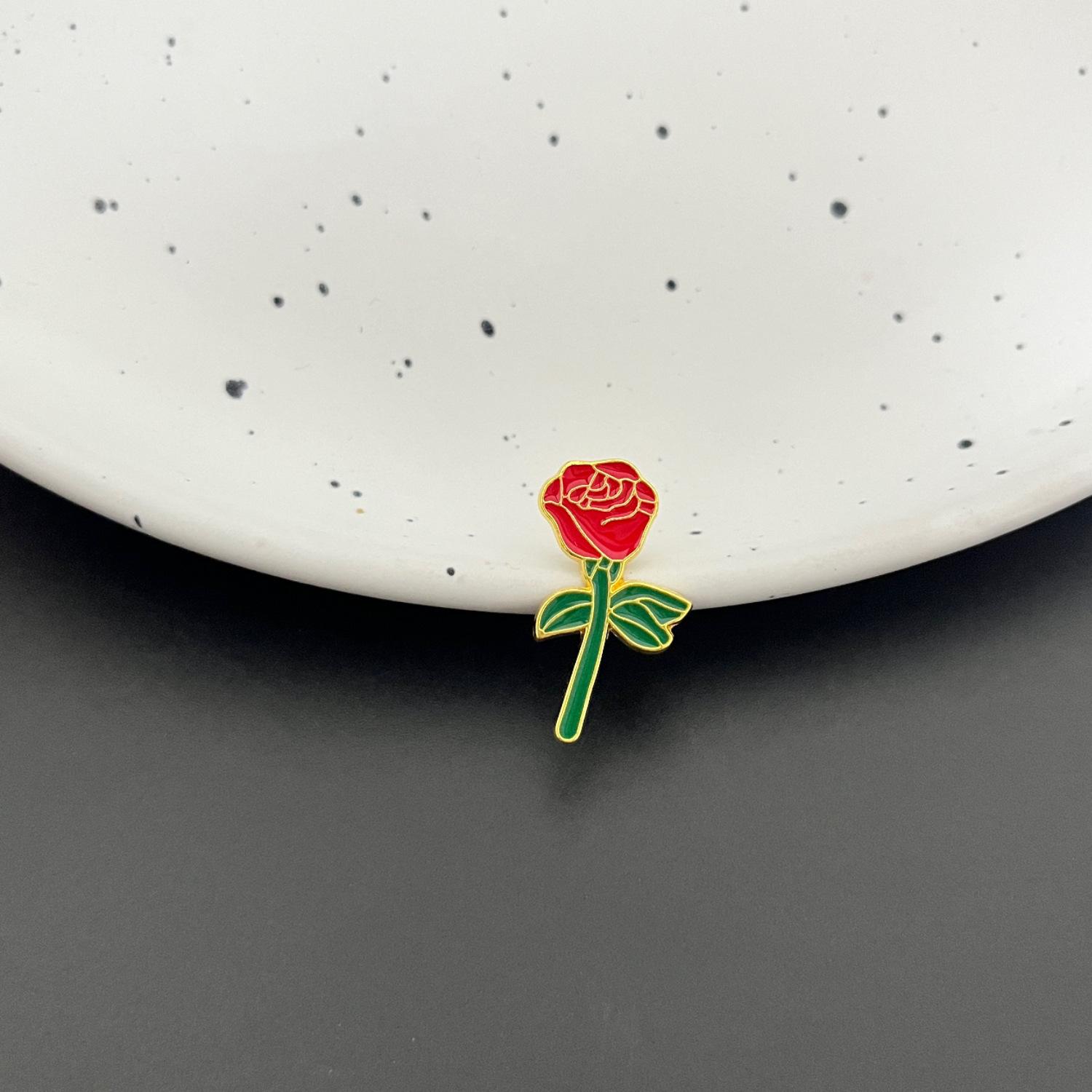 Retro Rose Brooch Corsage Accessories Fashion Personalized Badge Decoration Badge Couple Valentine's Day Gift