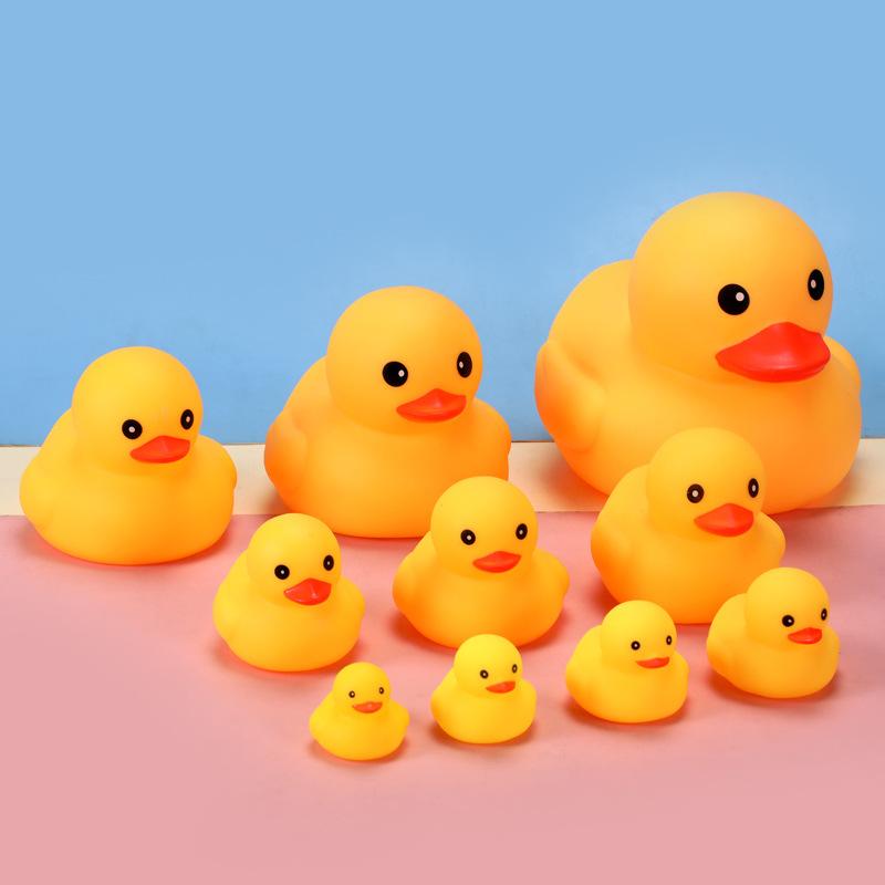 Vinyl Squeaky Little Duck Baby Bath Toy Children's Swimming Pool Water Play Hong Kong Version Little Yellow Duck Sound Toy