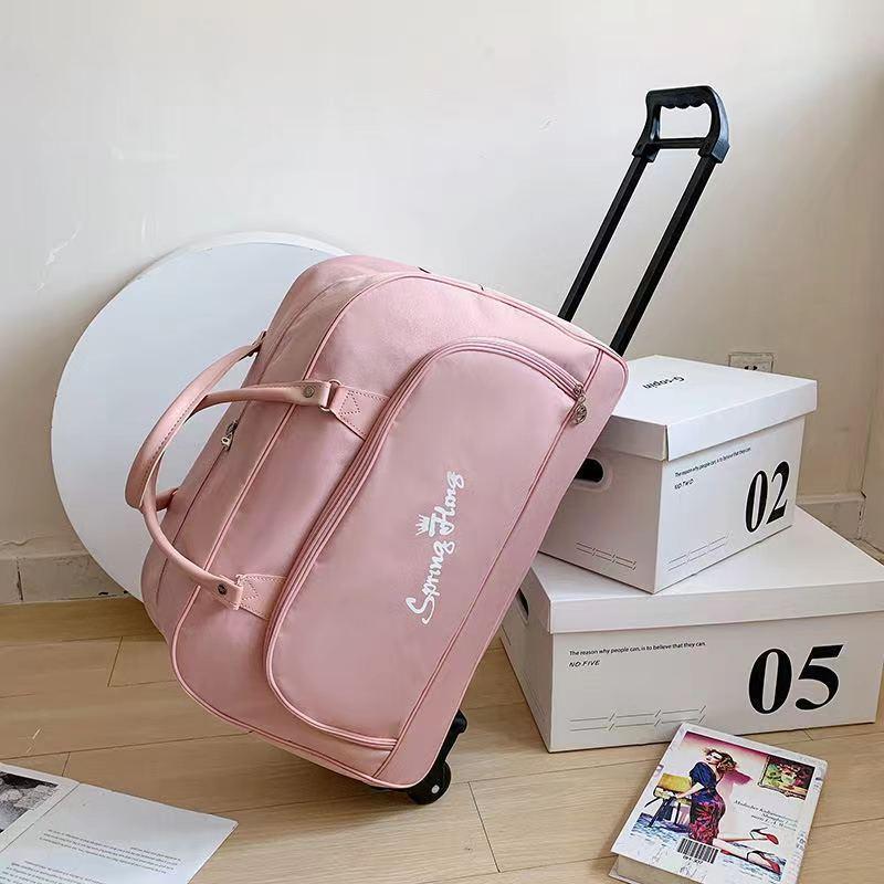 Large-Capacity Trolley Bag, Short-Distance Boarding Bag, Men's and Women's Travel Folding Storage Bag with Wheels, Trolley Soft Bag, Portable