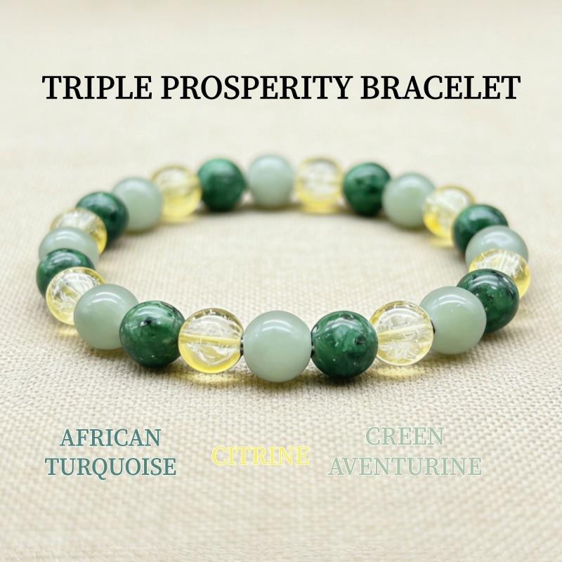 Temu Xiyin Tk Amazon Cross-Border Popular Bracelet Green Aventurine Glass European and American High-End Style Bracelet Wholesale in Stock