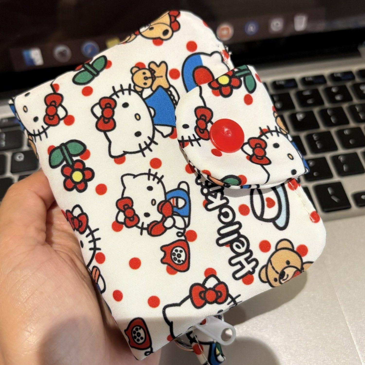 Ins-style cute and fresh Kitty cat cartoon coin purse, student key bag, plush short coin purse, card holder YG