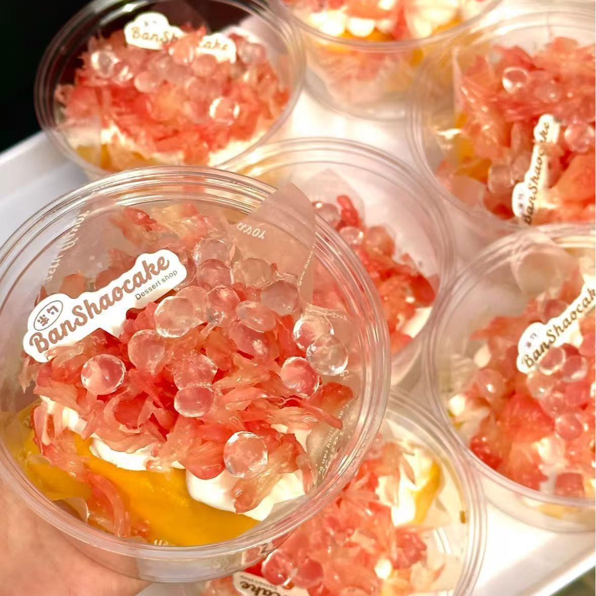 Coconut Milk Jelly Cup Cold Brew Yogurt Bowl Ice Powder Fruit Salad Cup Box Luchu Packaging Box Coconut Jelly Packaging Box