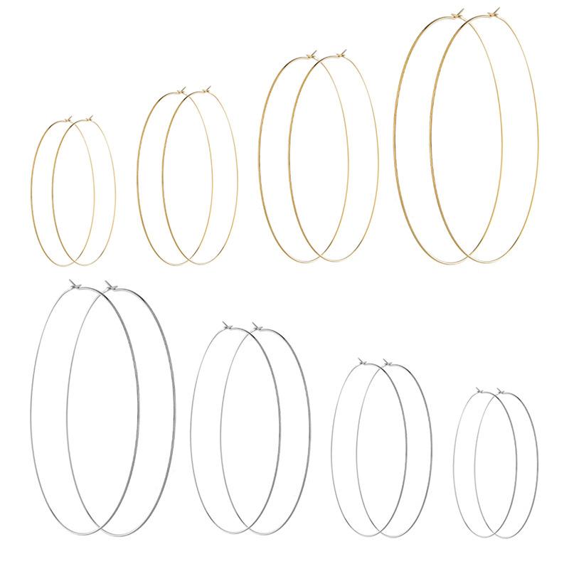 European and American Elegant Large Hoop Earrings Exaggerated Simple Women's Hoop Earrings Thin Earrings European and American Earrings Cross-Border Earrings