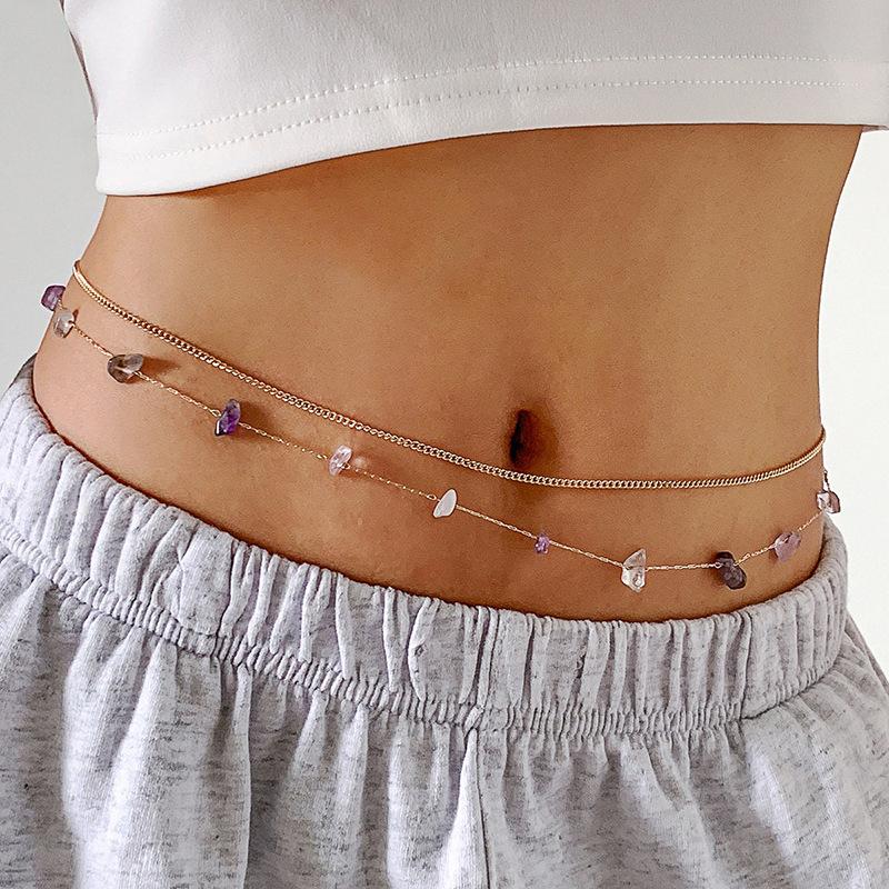 Cross-border bikini belly chain Women's girl sexy waist chain adjustable gold body chain summer beach jewelry