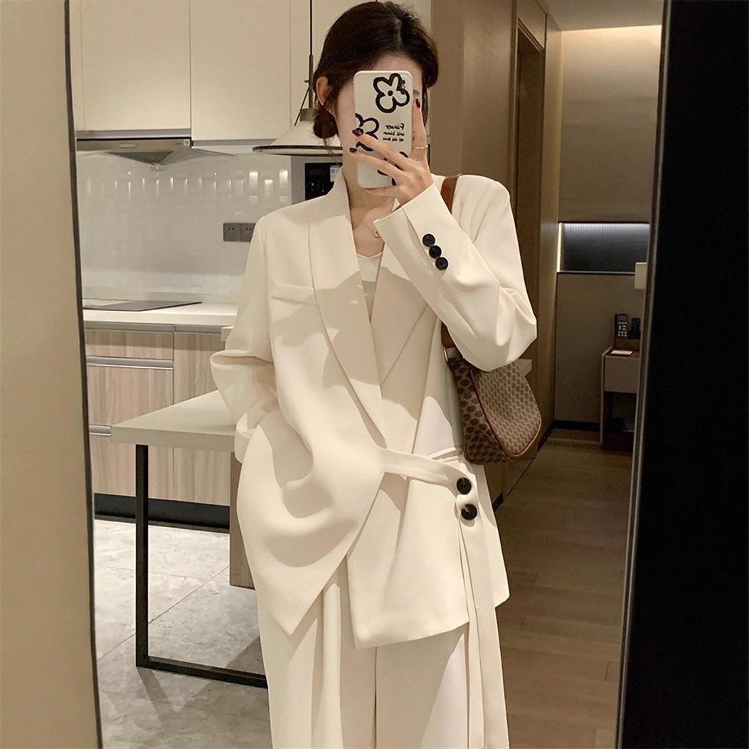 High-End Casual Fashion Elegant Goddess Petite Spring and Autumn Blazer Suit Set