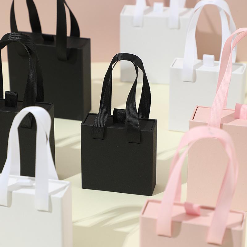 Ready-Stock Portable Jewelry Boxes, Cross-Border Hot-Selling Paper Packaging Drawer Boxes, Jewelry Boxes for Necklaces, Bracelets, Rings, and Accessories