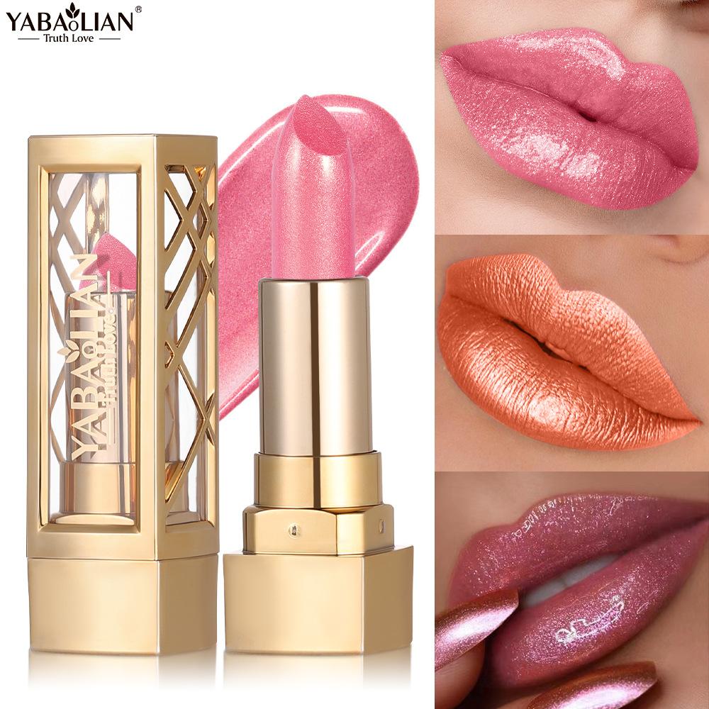 Pearlescent lipstick cross-border hot-selling distribution and wholesale YABAOLIAN starlight diamond lipstick with large glitter particles pearlescent lipstick