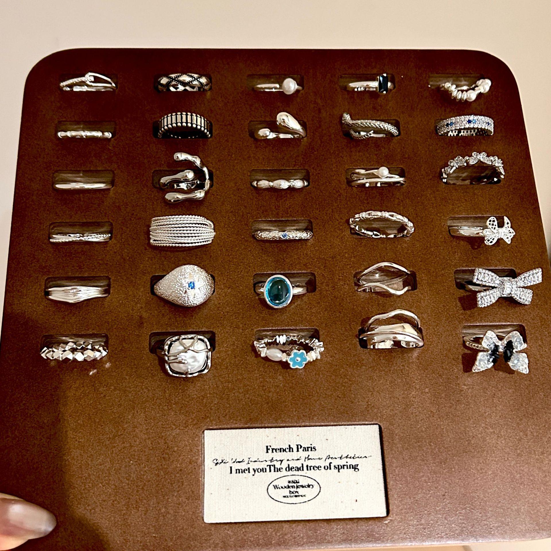 Wholesale Simple Zircon Plain Ring Women's Niche Light Luxury High-End Index Finger Ring Non-Fading Open Ring New Product