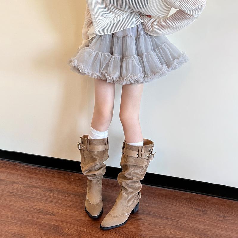 Khaki Boots for Women in Summer with Skirts, Thin Suede Boots, Xinjiang Trouser Boots