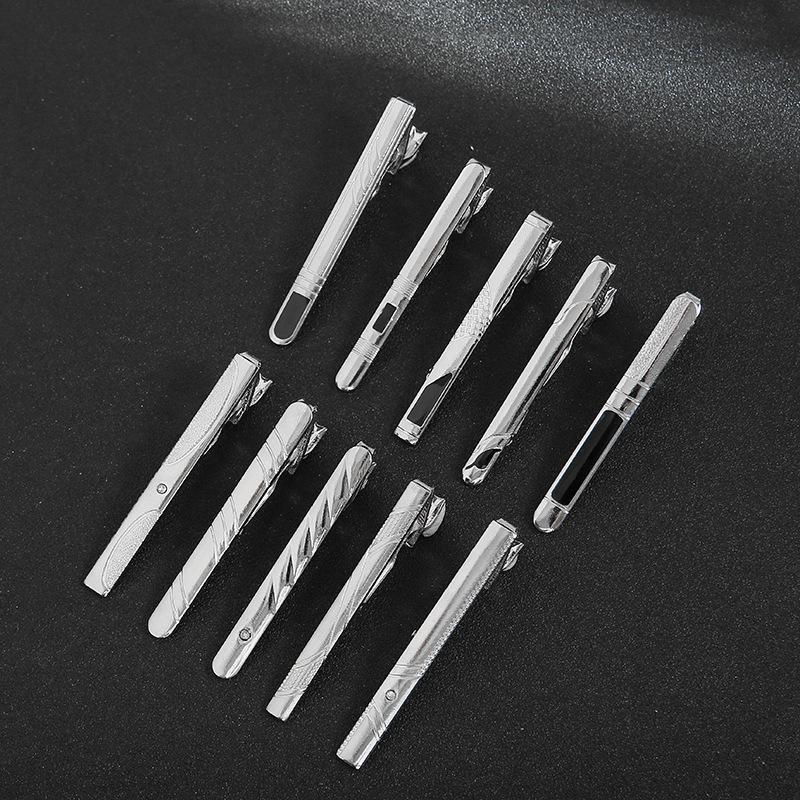 Men's formal gold silver tie clip fashion simple business tie clip multi-color wholesale