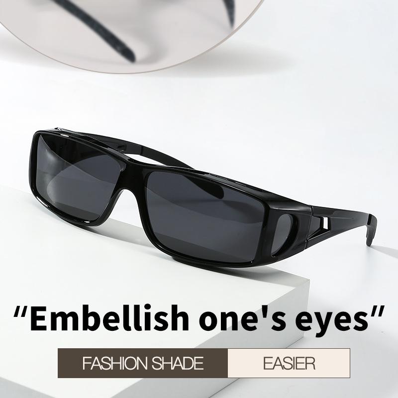 New Fashionable Square Frame Polarized Sunglasses for Men and Women, Outdoor Cycling Myopia Set, Driving Day and Night Night Vision Goggles