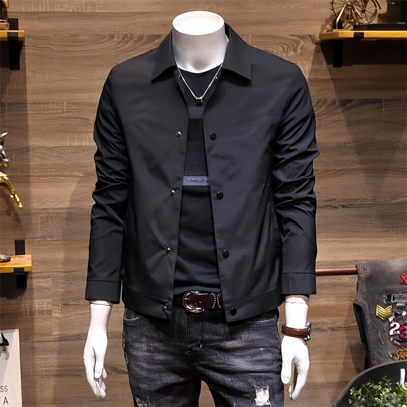 New autumn business executive jacket with a turn-down collar, men's Korean-style loose-fitting coat, trendy, simple, versatile, and stylish top
