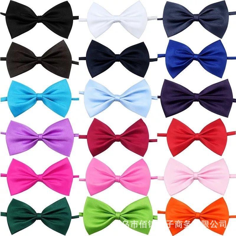 Solid Color Pet Single-Layer Bow Tie for Kidsren, Trendy Disposable Performance Bow Tie, 15 Colors Factory Direct Supply