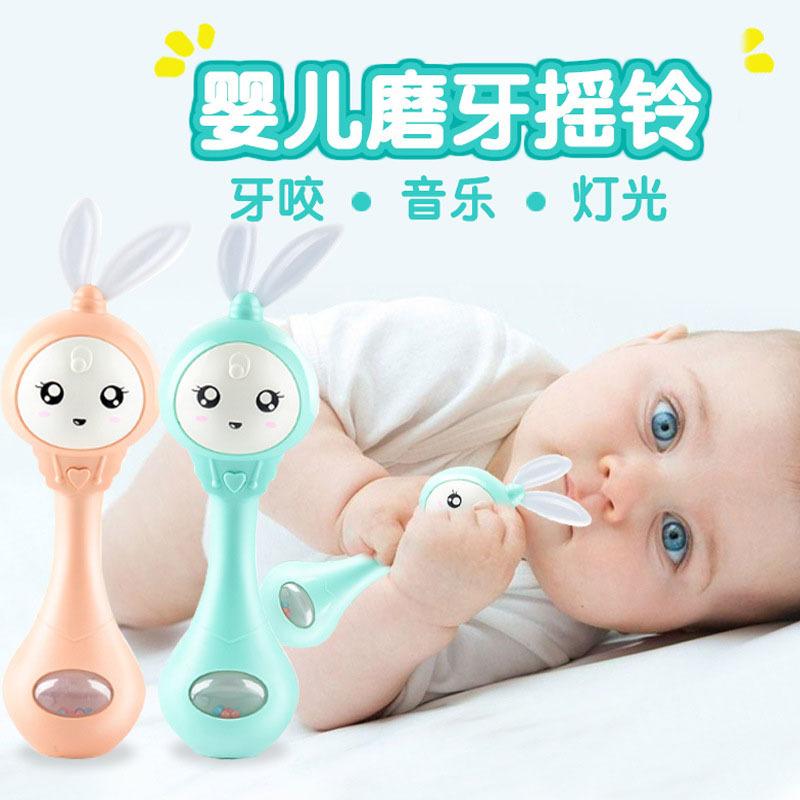 Early Childhood Toy Baby Rattle Sand Hammer Rhythm Stick Toy 0-1 Year Old Hand-held Rattle Teeth 505 Cute Music Stick