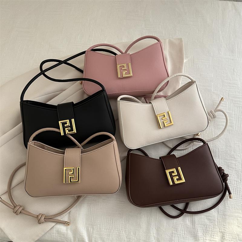 French Niche Simple Baguette Underarm Bag Women's Cross-border New Fashion All-match Handbag Elegant Shoulder Crossbody Bag