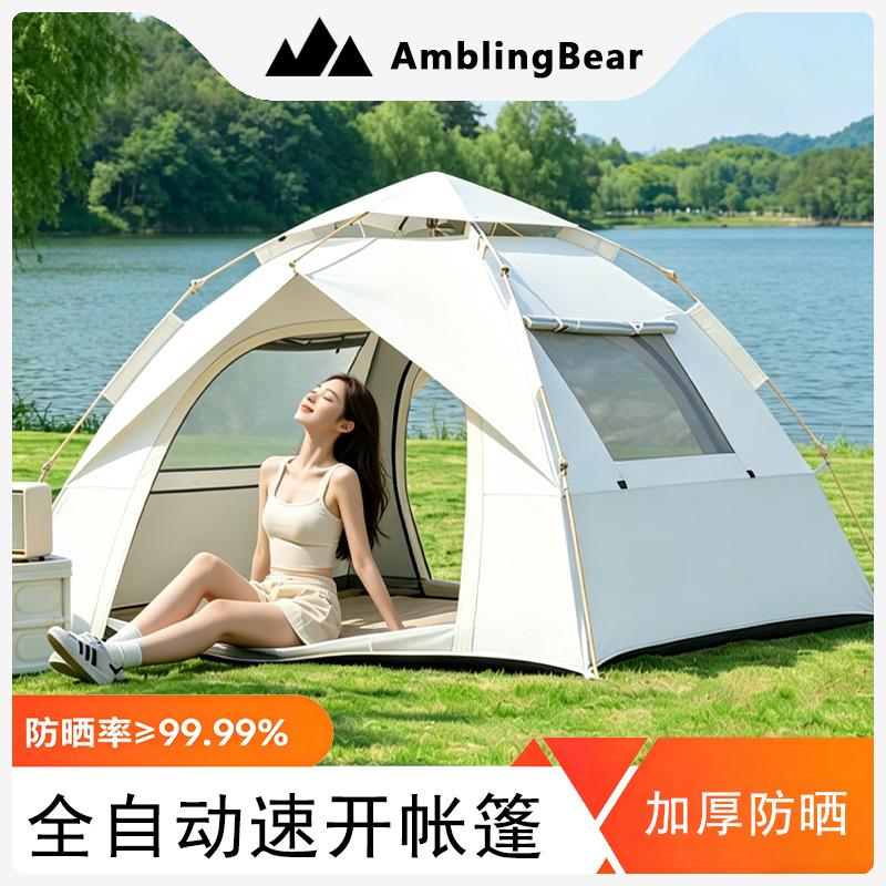 Wandering Bear Tent Outdoor Portable Folding Camping Gear Set for Overnight Camping Automatic Quick Setup Rainproof Indoor