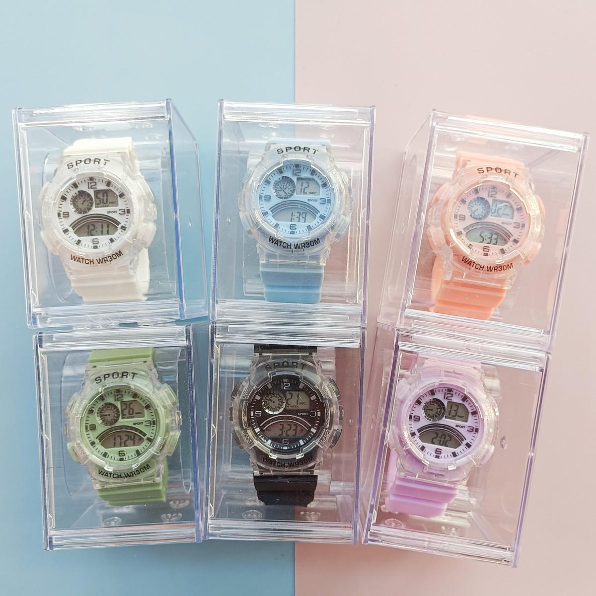 Factory Wholesale New Translucent Teenage Student Electronic Watch Unisex Multifunctional Sports Watch