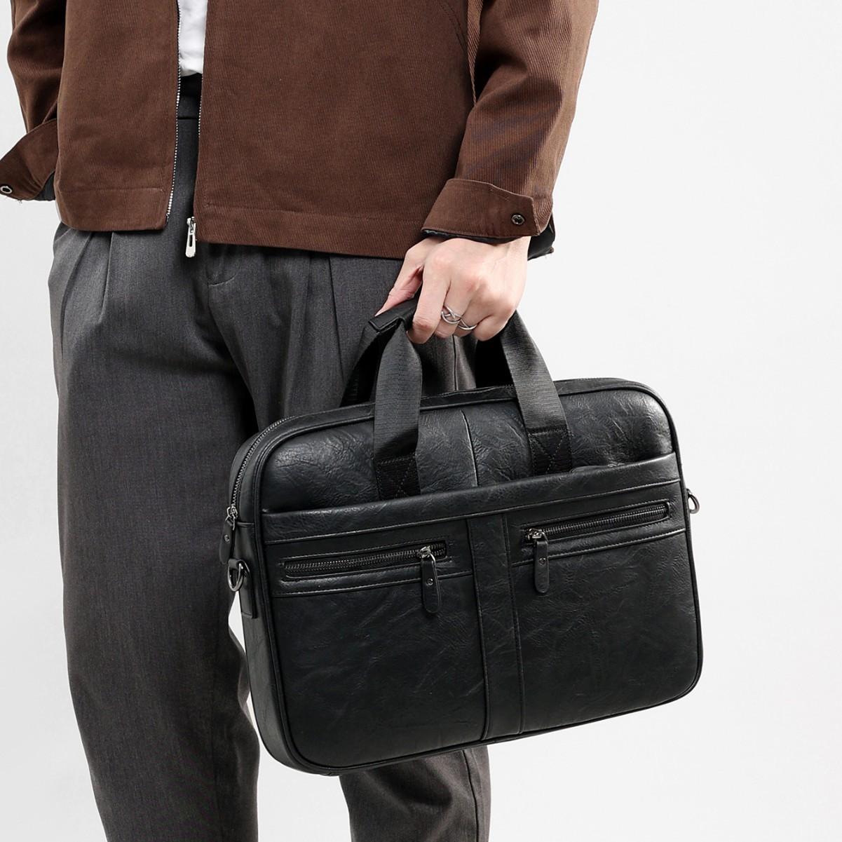Cross-Border Retro Crazy Horse Pattern Briefcase Men's Briefcase Men's Handbag High-End Men's Business Bag Computer Bag