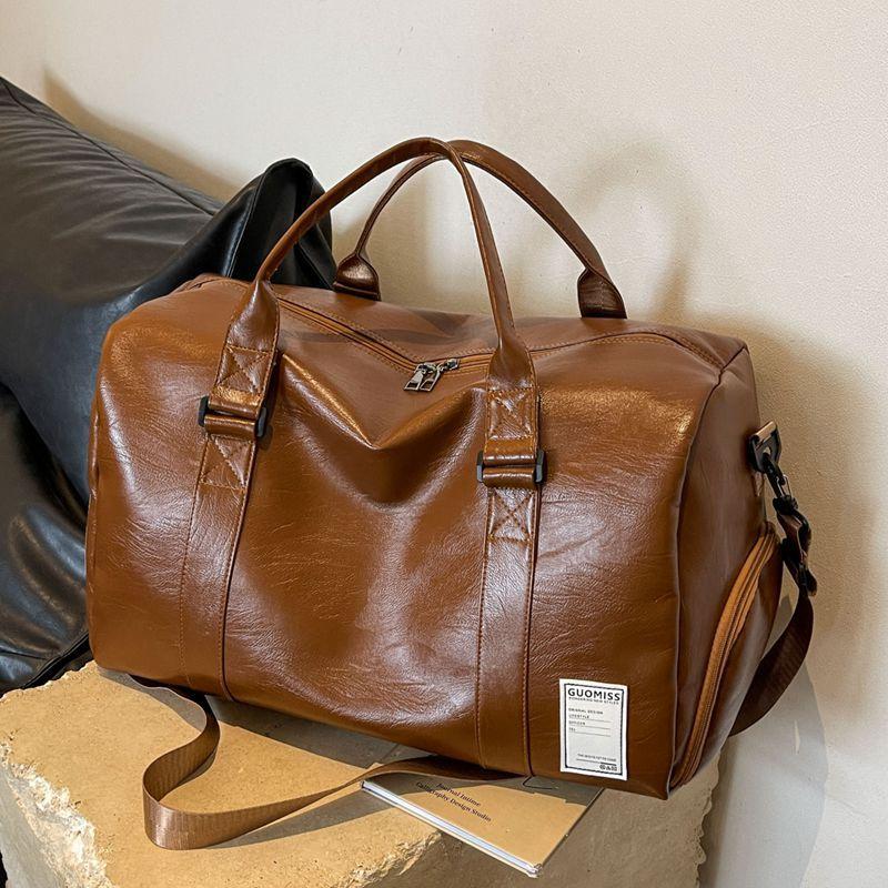 Portable Travel Bag for Men, High-End Leather Travel Luggage Bag for Women, Large-Capacity Sports and Fitness Bag for Men, Logo Customization