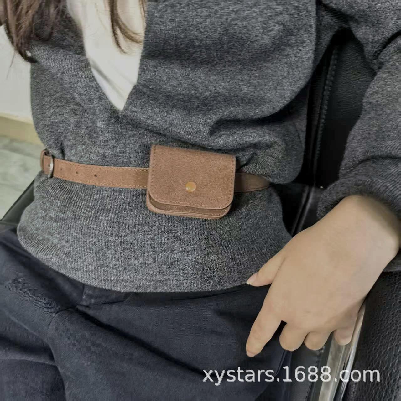 New Korean Style Versatile Fashionable Waist Bag for Women, Gray Style Frosted Small Square Bag, Mini Belt Waist Bag Suitable for Kidsren