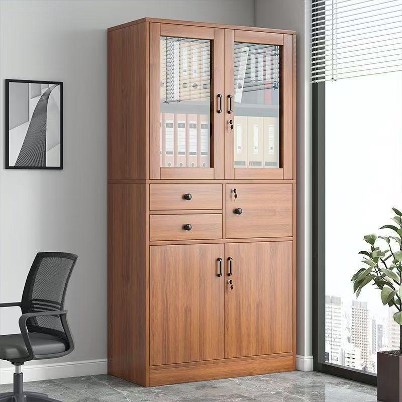 Office file cabinet, wooden bookcase with lock, home storage cabinet, archive cabinet, multi-layered new bookcase with cabinet doors