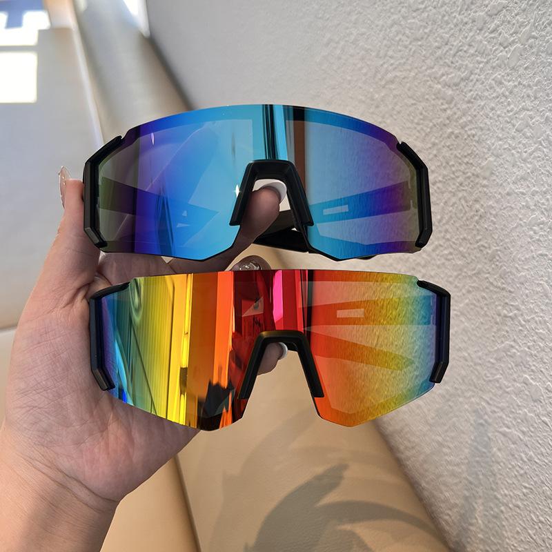 Men's Bicycle Battery Car Outdoor Sports Sunglasses Women's Big Face Sunglasses Trendy Cycling Windproof Goggles Korean Style Square