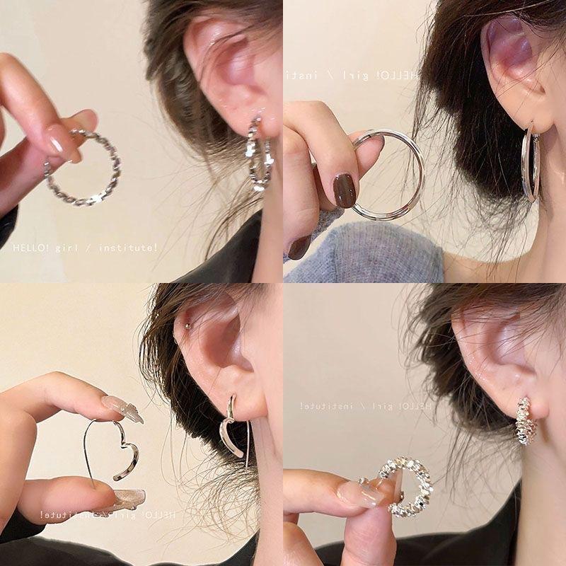 Irregular Circle Earrings for Women, Light Luxury Niche Design, Internet Celebrity Style, Exaggerated Hoop Earrings, Ear Cuffs, Light Luxury Style