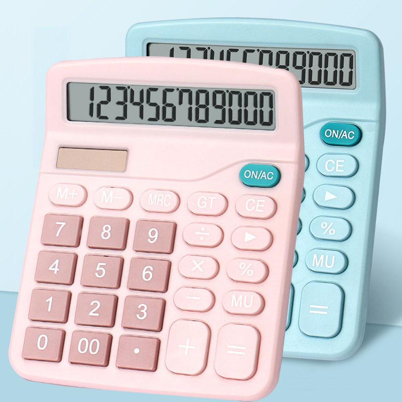 Color Student 12-Bit Solar Calculator 837 Dual Power Supply Large Display Counting Office Calculator Wholesale