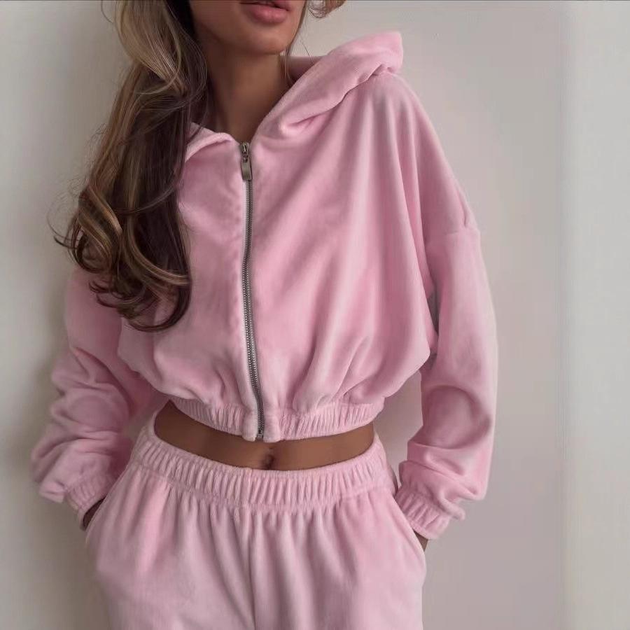 2025 European and American Fashion New Hooded Sweatshirt Casual Fashion Sports Suit