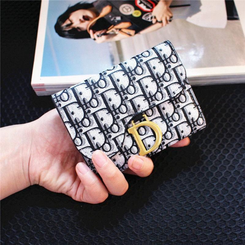 Cross-Border New Style European and American Printed Thin Wallet for Women, Short Vintage Fashion Soft Leather Wallet 70% off Clutch Card Holder Trendy