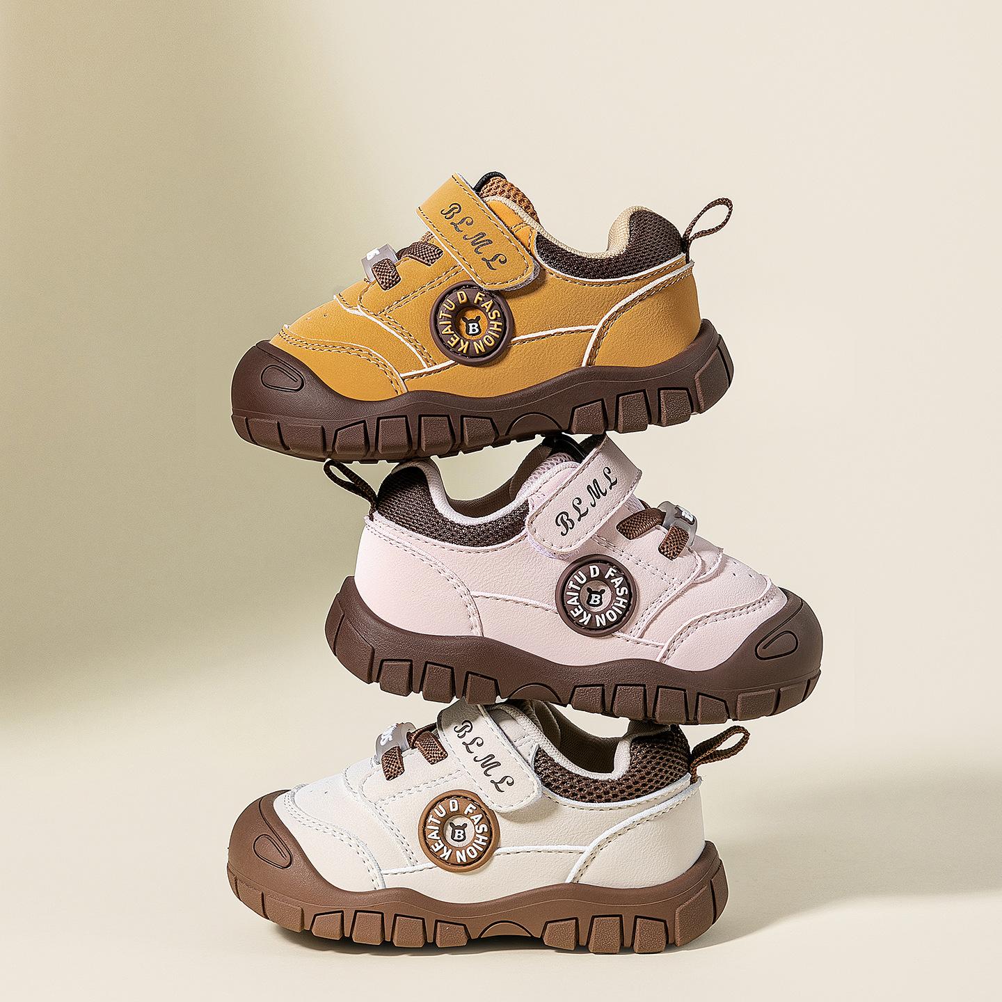 Bramiller toddler shoes for boys with Velcro fasteners, wear-resistant soft-soled casual shoes, girls' sneakers, children's functional shoes
