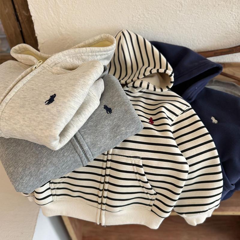 Children's Cashmere Jacket for Boys and Girls Thickened Casual Zipper Cardigan Warm Top Cashmere Baby's Hooded Jacket