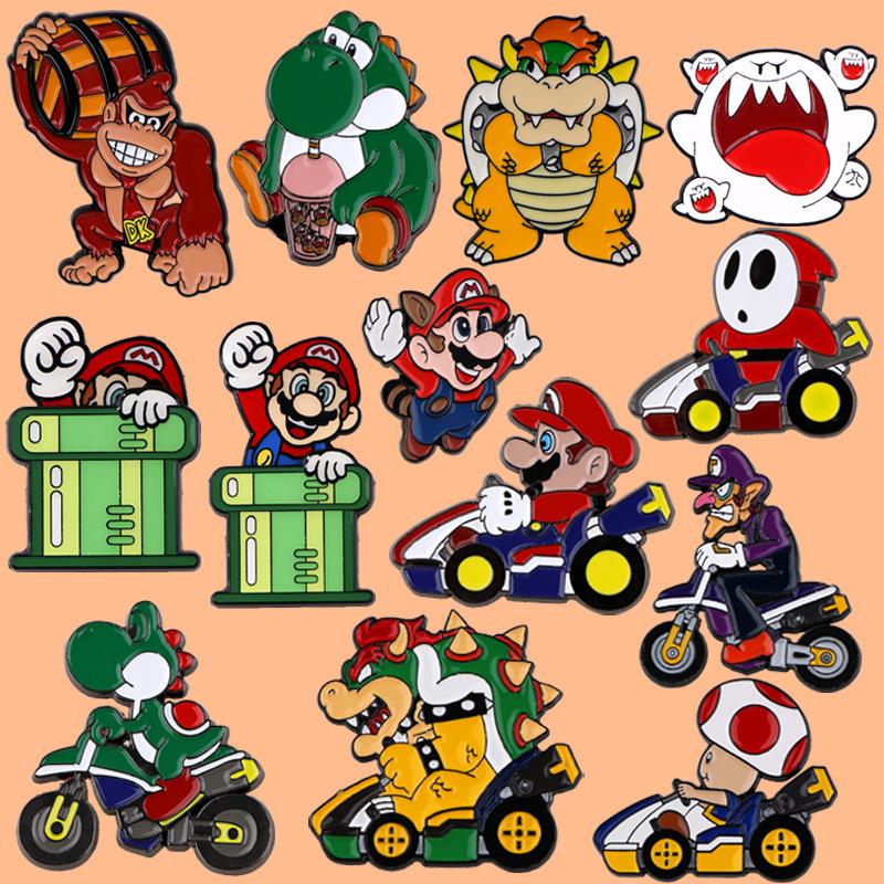 Cartoon Mario Game Peripheral Series Animation Brooches, Badges, Clothing Accessories, Cross-Border Foreign Trade Accessories